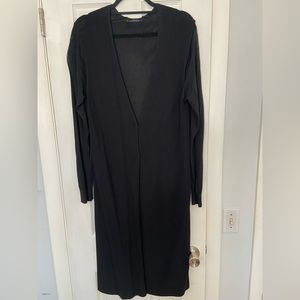 Tahari long black dress cardigan